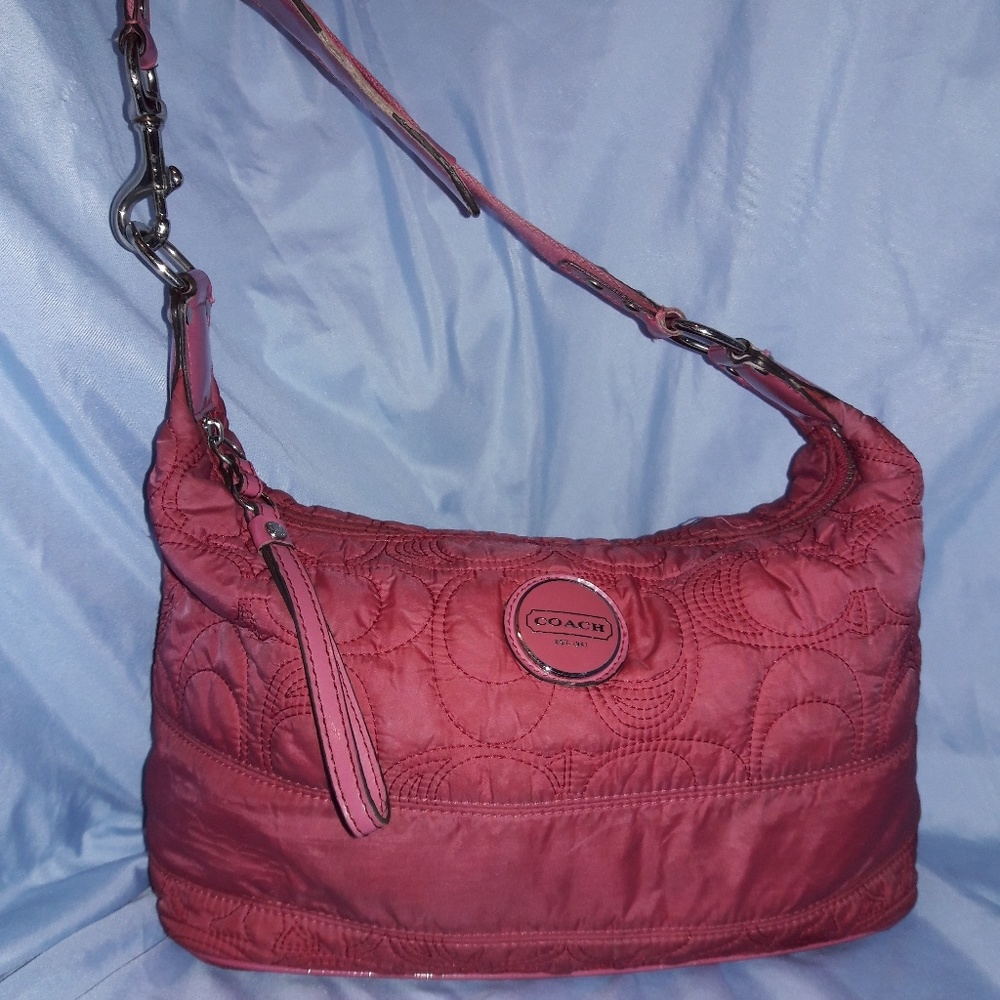 Authentic Coach Quilted Pomegranite Purse